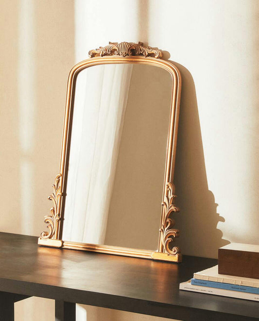GOLD WOODEN MIRROR