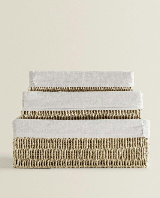 RECTANGULAR FABRIC INTERIOR BASKET